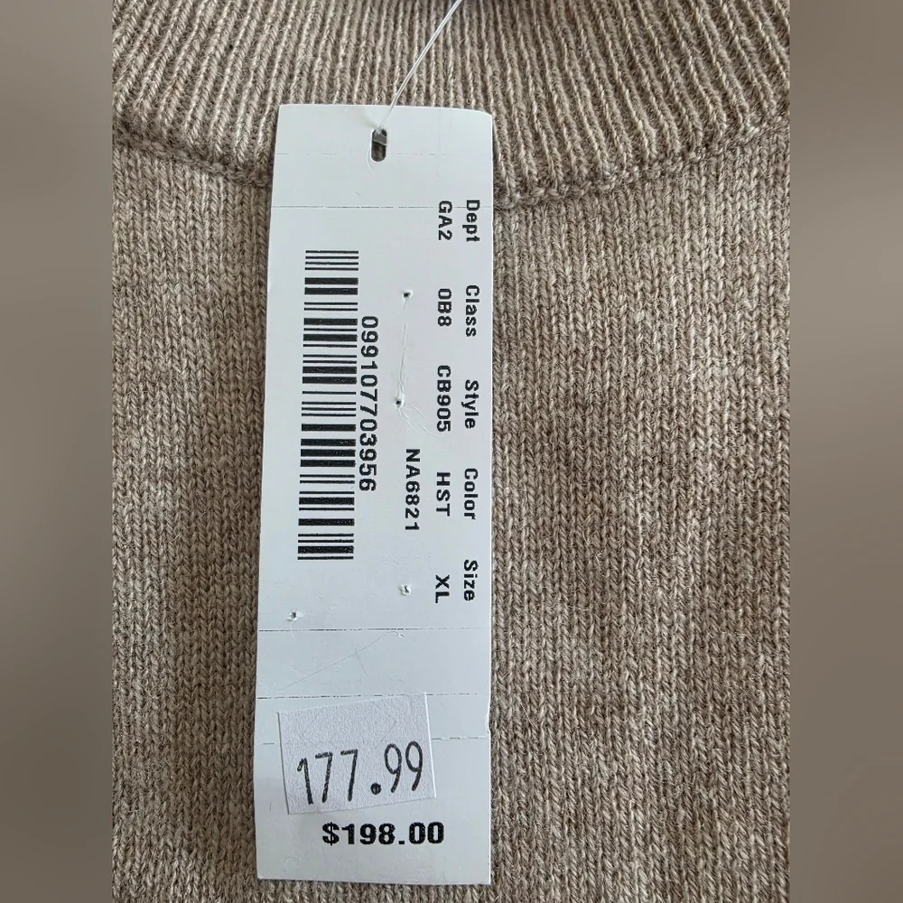 NWT J.Crew Women's Cashmere relaxed crewneck sweater Sz XL $198